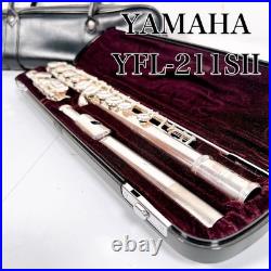 YAMAHA YFL-211S II Flute E-Mechanism Silver Plated Used with Case