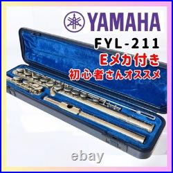 YAMAHA YFL-211 Flute E Mechanism Good Condition Used With Hard Case