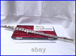 YAMAHA YFL-211 Flute Silver Plated E-Mechanism Student Model Tested with Case#3073