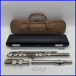 YAMAHA YFL-211 Student Flute Silver Plating with Hard Case + Bag Used YFL211