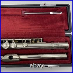 YAMAHA YFL-211 Student Flute Silver Plating with Hard Case + Bag Used YFL211