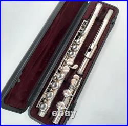 YAMAHA YFL-221 Flute Nickel Silver Plated Used with Case From JAPAN