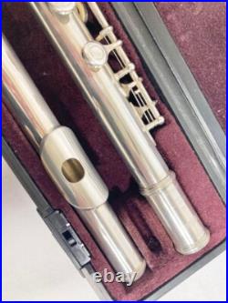 YAMAHA YFL-221 Flute Nickel Silver Plated Used with Case From JAPAN