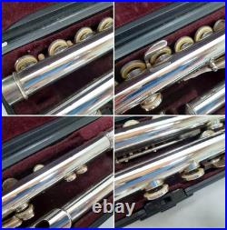 YAMAHA YFL-221 Flute Nickel Silver Plated Used with Case From JAPAN