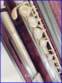 YAMAHA YFL-221 Flute Nickel Silver Plated Used with Case From JAPAN