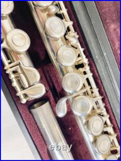 YAMAHA YFL-221 Flute Nickel Silver Plated Used with Case From JAPAN