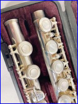 YAMAHA YFL-221 Flute Nickel Silver Plated Used with Case From JAPAN