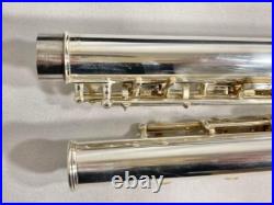 YAMAHA YFL-221 Flute Nickel Silver Plated Used with Case From JAPAN