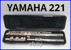 YAMAHA YFL-221 Flute Silver with hard Case Used free shipping