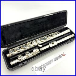 YAMAHA YFL-221 Student Flute Nickel Silver Plated Used with Hard Case #B0200