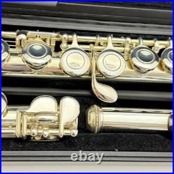 YAMAHA YFL-221 Student Flute Nickel Silver Plated Used with Hard Case #B0200
