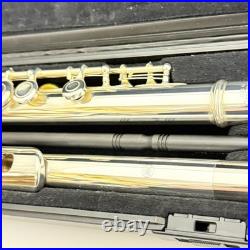 YAMAHA YFL-221 Student Flute Nickel Silver Plated Used with Hard Case #B0200