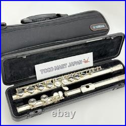 YAMAHA YFL-221 Student Flute Nickel Silver Plated Used with Hard Case + Bag #B0035