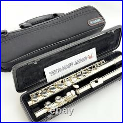 YAMAHA YFL-221 Student Flute Nickel Silver Plated Used with Hard Case + Bag #B0035