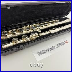 YAMAHA YFL-221 Student Flute Nickel Silver Plated Used with Hard Case + Bag #B0035