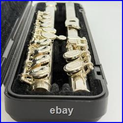 YAMAHA YFL-221 Student Flute Nickel Silver Plated Used with Hard Case + Bag #B0035