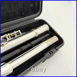 YAMAHA YFL-221 Student Flute Nickel Silver Plated Used with Hard Case + Bag #B0087