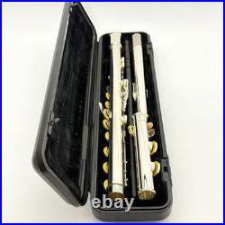 YAMAHA YFL-221 Student Flute Nickel Silver Plated Used with Hard Case + Bag #B0087