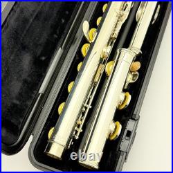 YAMAHA YFL-221 Student Flute Nickel Silver Plated Used with Hard Case + Bag #B0087