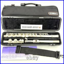 YAMAHA YFL-221 Student Flute Nickel Silver Plated Used with Hard Case + Bag #B0200
