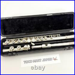 YAMAHA YFL-221 Student Flute Nickel Silver Plated Used with Hard Case + Bag #B0200