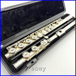 YAMAHA YFL-221 Student Flute Nickel Silver Plated Used with Hard Case + Bag #B0200