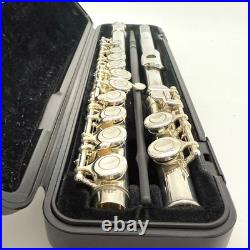 YAMAHA YFL-221 Student Flute Nickel Silver Plated Used with Hard Case + Bag #B0200