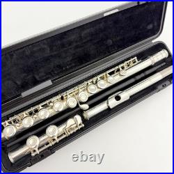 YAMAHA YFL-221 Student Flute Nickel Silver Plated Used with Hard Case + Bag #B0200
