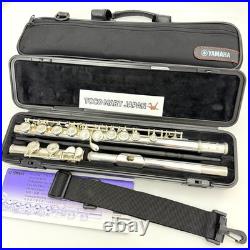 YAMAHA YFL-221 Student Flute Nickel Silver Plated Used with Hard Case + Bag #B0200