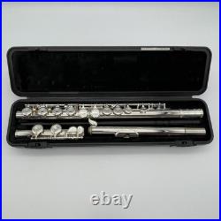YAMAHA YFL-221 Student Flute Nickel Silver Plated Used with Hard Case From JAPAN