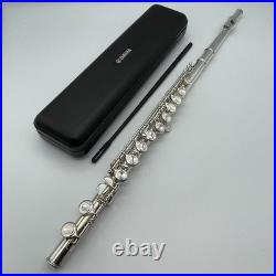 YAMAHA YFL-221 Student Flute Nickel Silver Plated Used with Hard Case From JAPAN