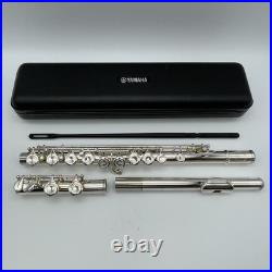 YAMAHA YFL-221 Student Flute Nickel Silver Plated Used with Hard Case From JAPAN