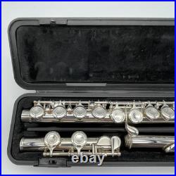YAMAHA YFL-221 Student Flute Nickel Silver Plated Used with Hard Case From JAPAN