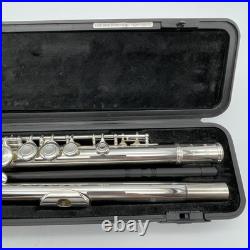 YAMAHA YFL-221 Student Flute Nickel Silver Plated Used with Hard Case From JAPAN
