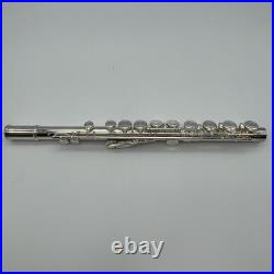 YAMAHA YFL-221 Student Flute Nickel Silver Plated Used with Hard Case From JAPAN