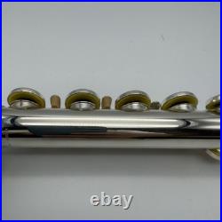 YAMAHA YFL-221 Student Flute Nickel Silver Plated Used with Hard Case From JAPAN