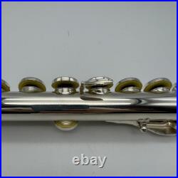 YAMAHA YFL-221 Student Flute Nickel Silver Plated Used with Hard Case From JAPAN