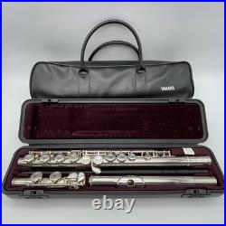 YAMAHA YFL-221 Student Flute Nickel Silver Plated with Hard Case + Bag Used Good