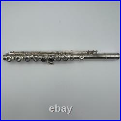 YAMAHA YFL-221 Student Flute Nickel Silver Plated with Hard Case + Bag Used Good