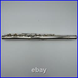 YAMAHA YFL-221 Student Flute Nickel Silver Plated with Hard Case + Bag Used Good