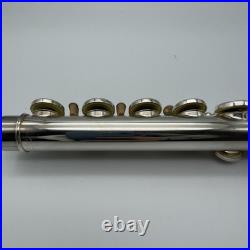 YAMAHA YFL-221 Student Flute Nickel Silver Plated with Hard Case + Bag Used Good