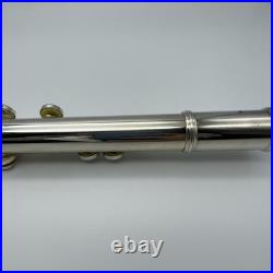 YAMAHA YFL-221 Student Flute Nickel Silver Plated with Hard Case + Bag Used Good