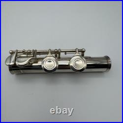 YAMAHA YFL-221 Student Flute Nickel Silver Plated with Hard Case + Bag Used Good
