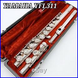 YAMAHA YFL-311 Flute Silver Used with Hard Case