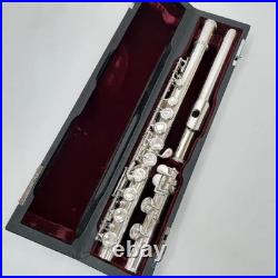 YAMAHA YFL-614 Flute Silver Body Professional Model Used With Hard Case