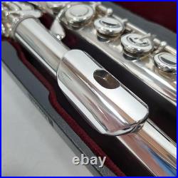 YAMAHA YFL-614 Flute Silver Body Professional Model Used With Hard Case