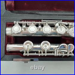 YAMAHA YFL-614 Flute Silver Body Professional Model Used With Hard Case
