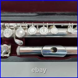 YAMAHA YFL-614 Flute Silver Body Professional Model Used With Hard Case