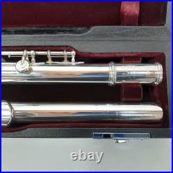 YAMAHA YFL-614 Flute Silver Body Professional Model Used With Hard Case