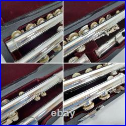 YAMAHA YFL-614 Flute Silver Body Professional Model Used With Hard Case